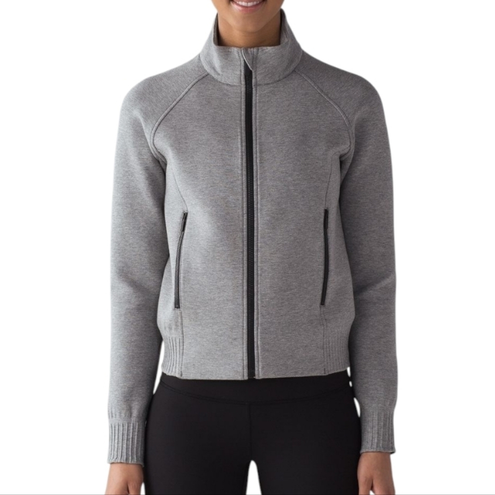 Lululemon NTS Zip Jacket Grey Lightweight Athletic Womens size 8